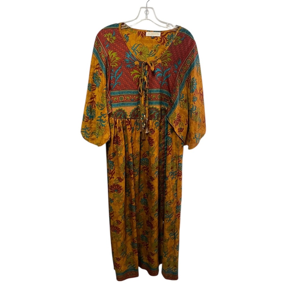 All about Aud Kaftan boho Maxi dress fall colors size L/XL